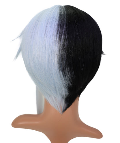 Wigs2you C-228 女性用コスプレウィッグ（13インチ、ブラック＆ペールシルバー）― ショートレイヤー・耐熱性合成毛髪・スタンダードキャップ付き
