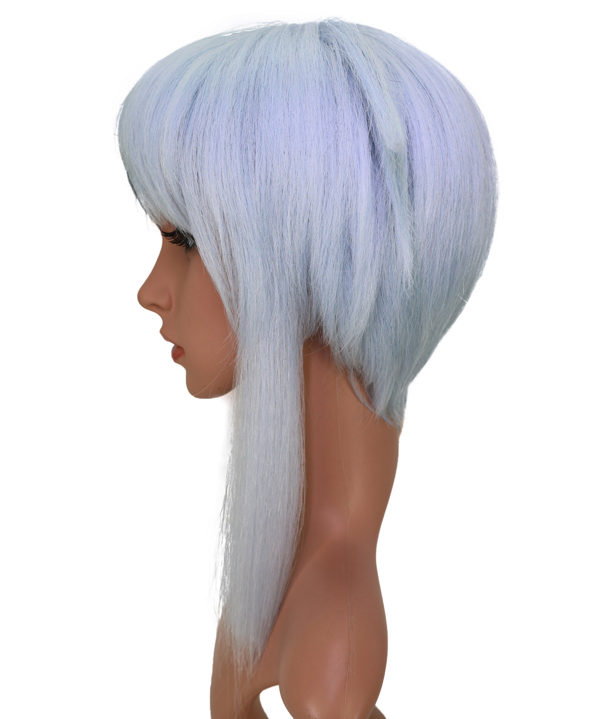 Wigs2you C-228 女性用コスプレウィッグ（13インチ、ブラック＆ペールシルバー）― ショートレイヤー・耐熱性合成毛髪・スタンダードキャップ付き