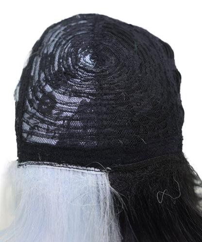 Wigs2you C-228 女性用コスプレウィッグ（13インチ、ブラック＆ペールシルバー）― ショートレイヤー・耐熱性合成毛髪・スタンダードキャップ付き
