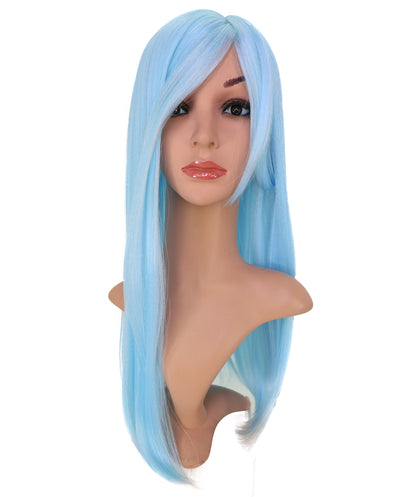 Wigs2you C-229 「60cm ライトスカイブルー ロングストレート コスプレウィッグ（女性用）、耐熱合成繊維、標準キャップ付き」