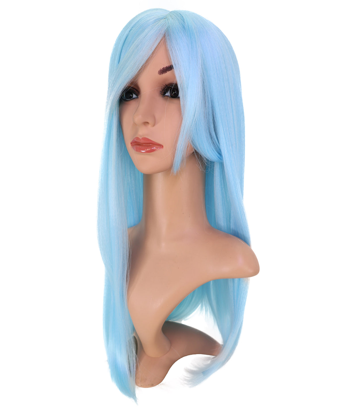 Wigs2you C-229 「60cm ライトスカイブルー ロングストレート コスプレウィッグ（女性用）、耐熱合成繊維、標準キャップ付き」