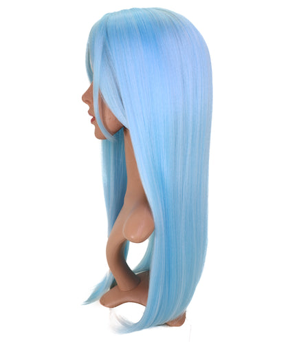 Wigs2you C-229 「60cm ライトスカイブルー ロングストレート コスプレウィッグ（女性用）、耐熱合成繊維、標準キャップ付き」