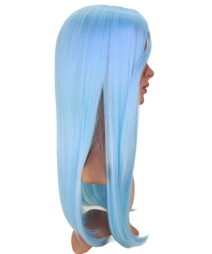Wigs2you C-229 「60cm ライトスカイブルー ロングストレート コスプレウィッグ（女性用）、耐熱合成繊維、標準キャップ付き」