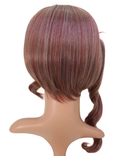 Wigs2you C-230 女性用17インチ・チェスナットブラウンのコスプレウィッグ ― 前髪付き、カーリーなサイドポニーテール仕様のアニメ・コスチューム用ウィッグ