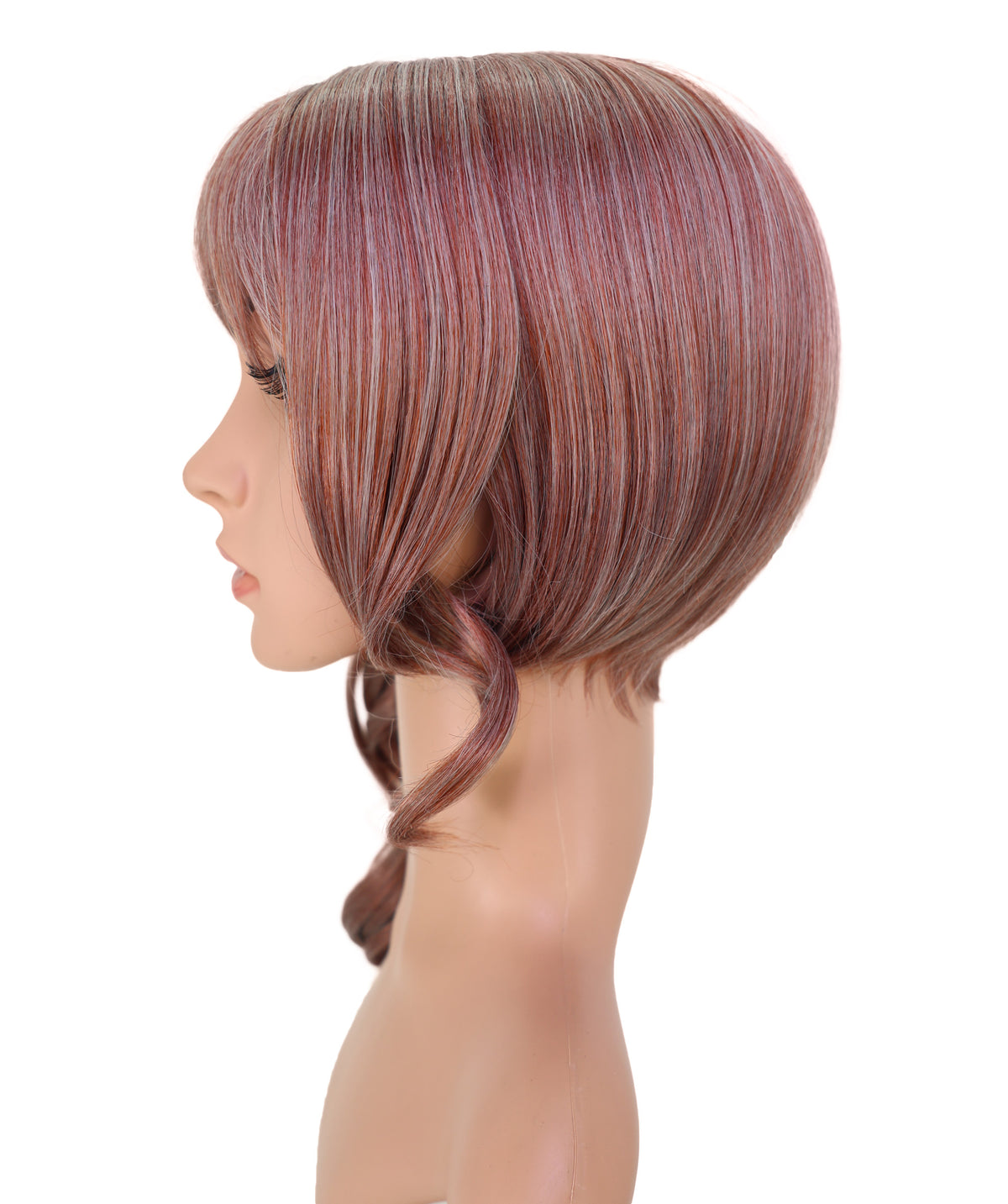 Wigs2you C-230 女性用17インチ・チェスナットブラウンのコスプレウィッグ ― 前髪付き、カーリーなサイドポニーテール仕様のアニメ・コスチューム用ウィッグ