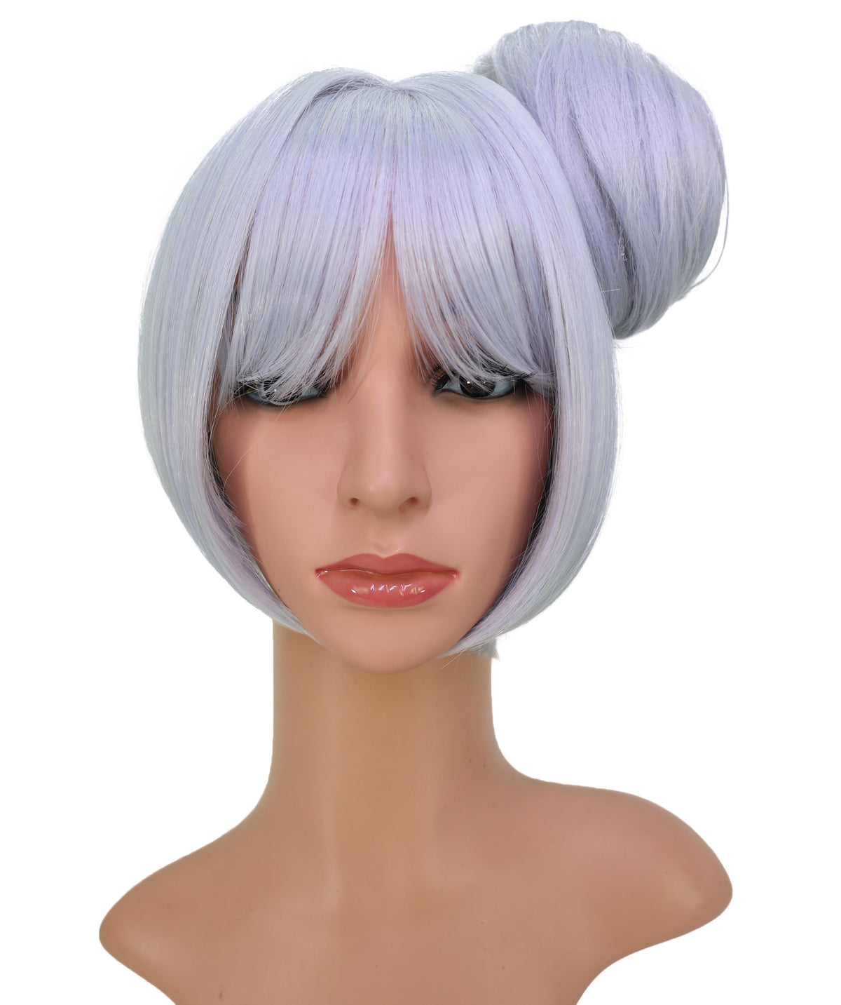 Wigs2you C-231「30cm シルバーグレー コスプレウィッグ（女性用）、ショートレイヤーボブ、ハイバン、サイドバング付き」