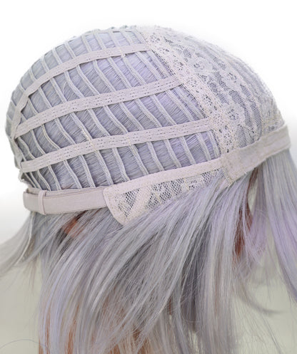 Wigs2you C-231「30cm シルバーグレー コスプレウィッグ（女性用）、ショートレイヤーボブ、ハイバン、サイドバング付き」