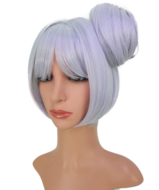 Wigs2you C-231「30cm シルバーグレー コスプレウィッグ（女性用）、ショートレイヤーボブ、ハイバン、サイドバング付き」