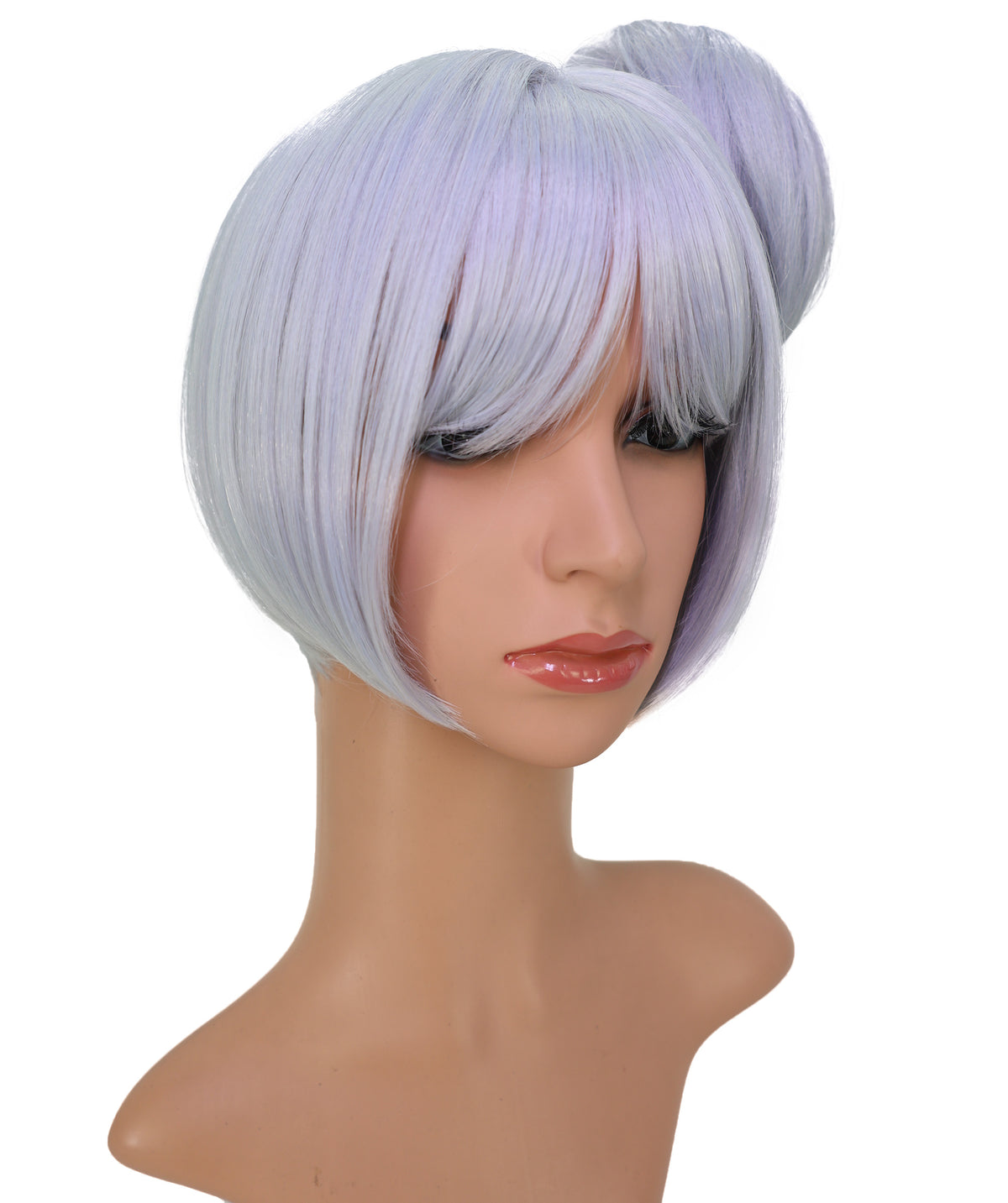 Wigs2you C-231「30cm シルバーグレー コスプレウィッグ（女性用）、ショートレイヤーボブ、ハイバン、サイドバング付き」