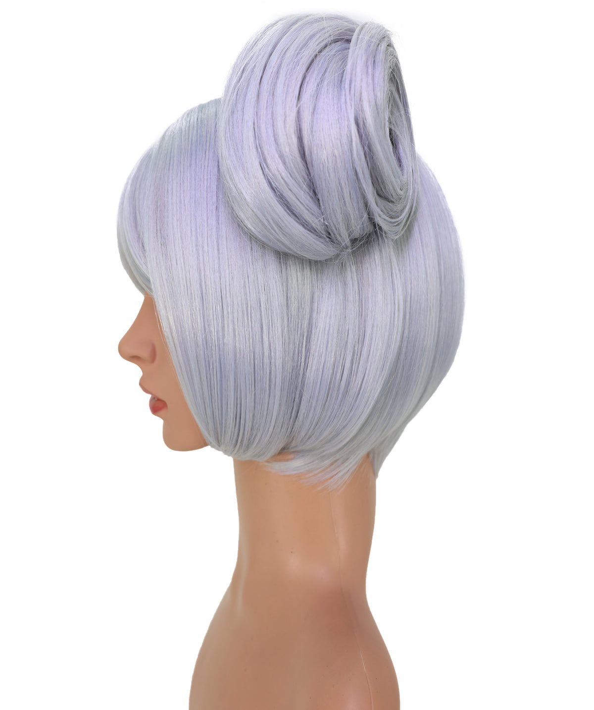Wigs2you C-231「30cm シルバーグレー コスプレウィッグ（女性用）、ショートレイヤーボブ、ハイバン、サイドバング付き」