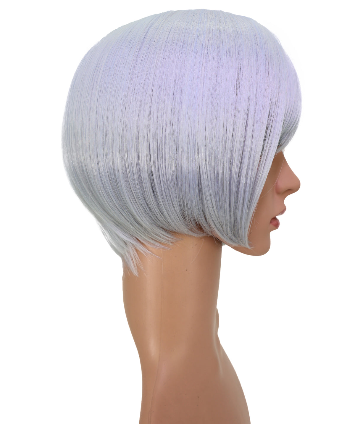 Wigs2you C-231「30cm シルバーグレー コスプレウィッグ（女性用）、ショートレイヤーボブ、ハイバン、サイドバング付き」