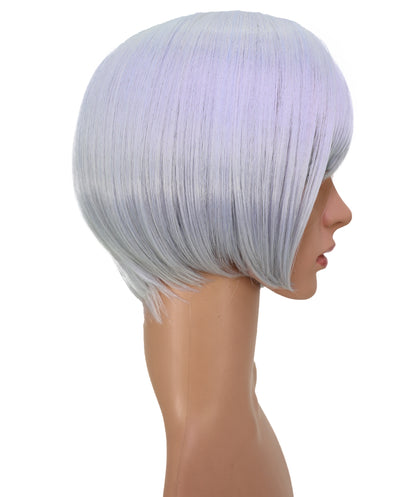 Wigs2you C-231「30cm シルバーグレー コスプレウィッグ（女性用）、ショートレイヤーボブ、ハイバン、サイドバング付き」