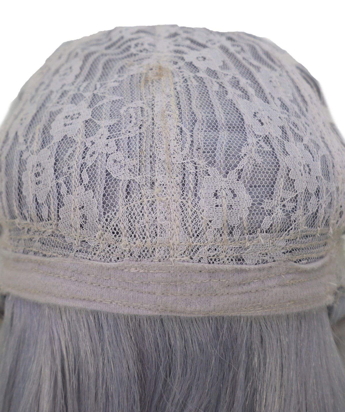 Wigs2you C-234 女性用コスプレウィッグ（シルバーグレー、98cm）― サイドに流した前髪付きロングストレート・アニメ衣装用ウィッグ