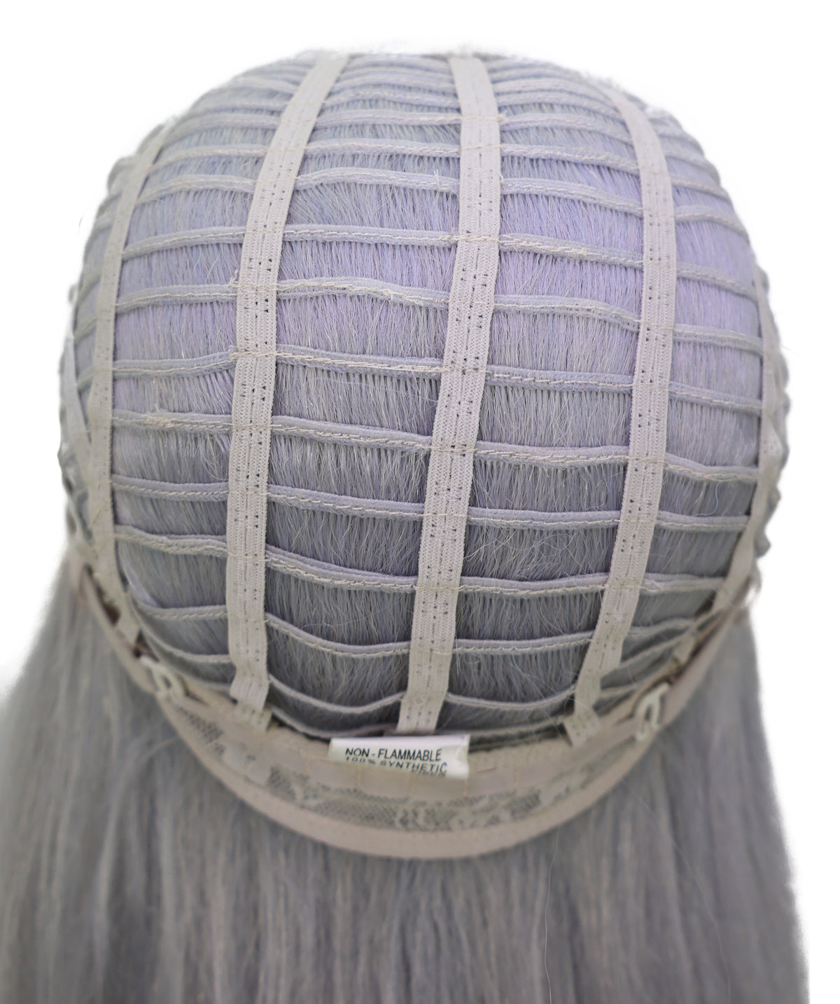 Wigs2you C-234 女性用コスプレウィッグ（シルバーグレー、98cm）― サイドに流した前髪付きロングストレート・アニメ衣装用ウィッグ
