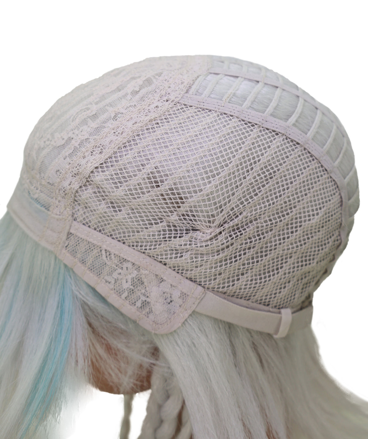 Wigs2you C-235 「38.5インチ シルバーブルー オンブレ コスプレウィッグ（女性用）、超ロング ツインテール アニメ風ウィッグ（前髪とブルーの毛先付き）」