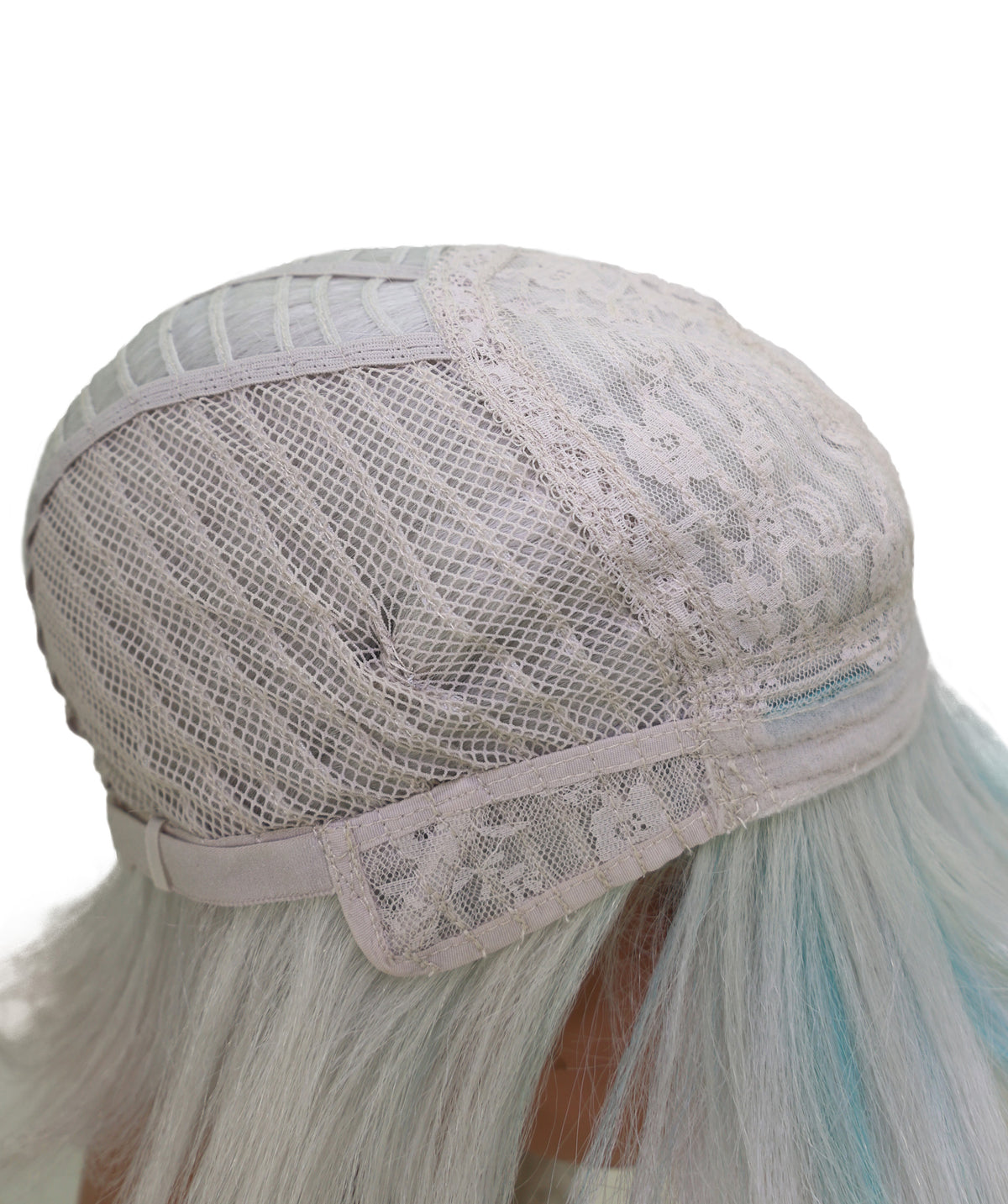 Wigs2you C-235 「38.5インチ シルバーブルー オンブレ コスプレウィッグ（女性用）、超ロング ツインテール アニメ風ウィッグ（前髪とブルーの毛先付き）」