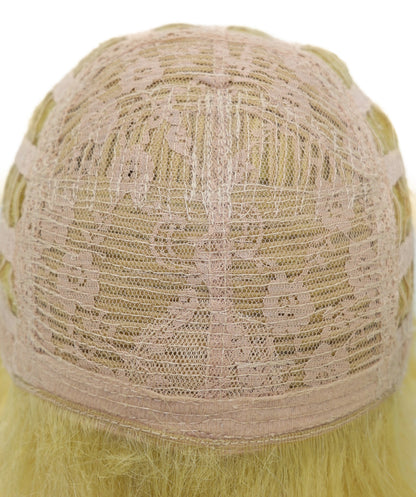 Wigs2you C-236 男性用コスプレウィッグ（10インチ・ゴールデンイエロー）― ショートレイヤー・アニメ風コスチュームウィッグ（サイドに流した前髪付き）
