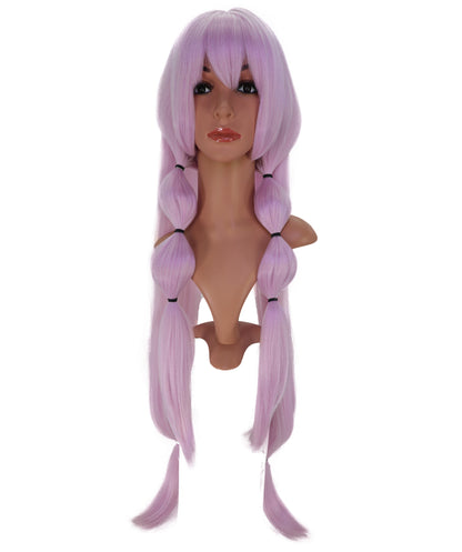 Wigs2you C-237 女性用コスプレウィッグ（パステルライラック、100cm）― 超ロングストレート、バブルブレイド＆フルバング付きアニメ風ウィッグ