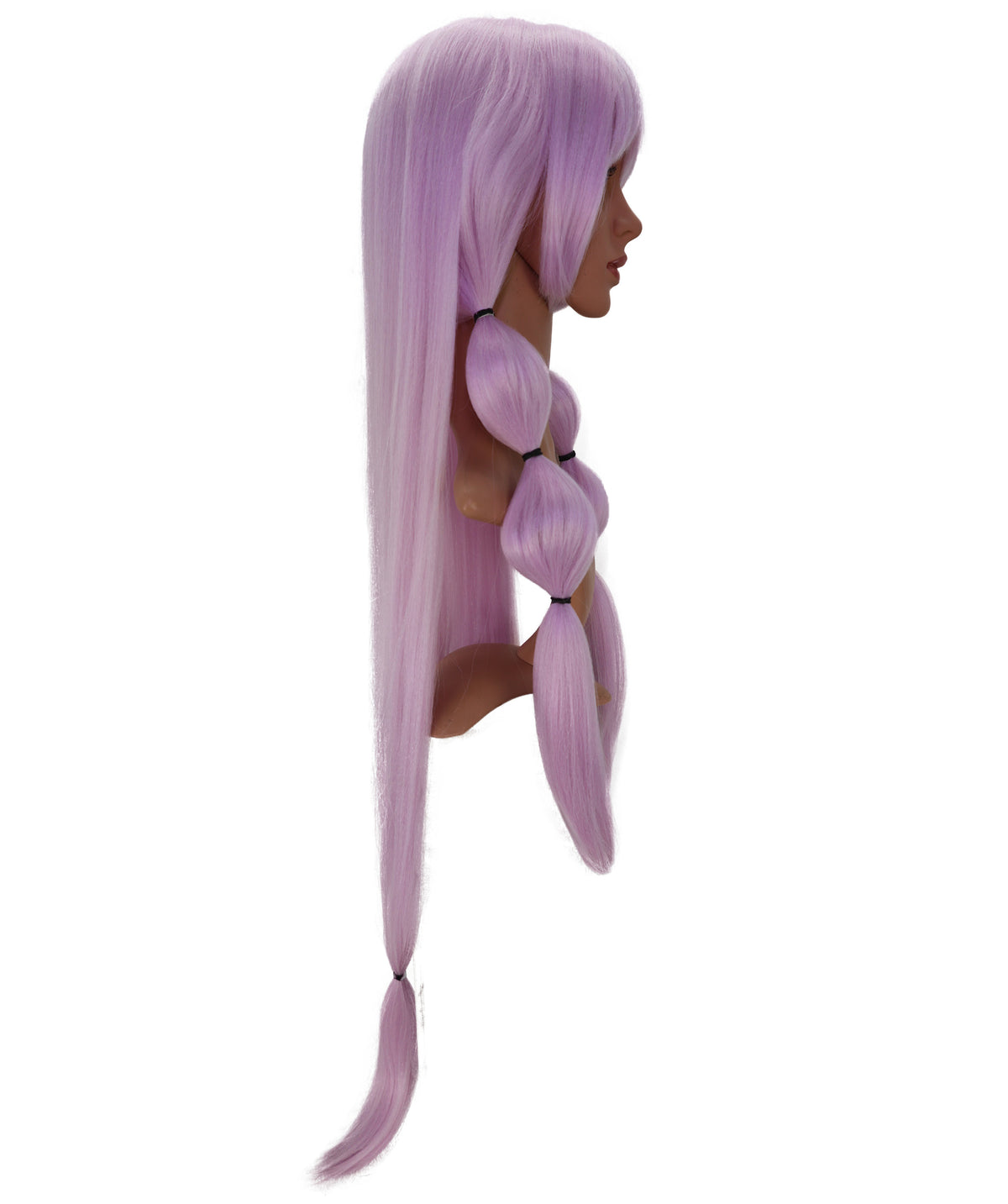Wigs2you C-237 女性用コスプレウィッグ（パステルライラック、100cm）― 超ロングストレート、バブルブレイド＆フルバング付きアニメ風ウィッグ