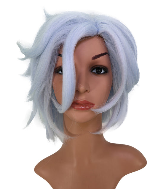 Wigs2you C-238 「14インチ シルバーブルー コスプレウィッグ _ ショート ふわふわ レイヤード アニメ風ヘア _ サイドバング」