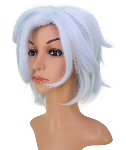 Wigs2you C-238 「14インチ シルバーブルー コスプレウィッグ _ ショート ふわふわ レイヤード アニメ風ヘア _ サイドバング」