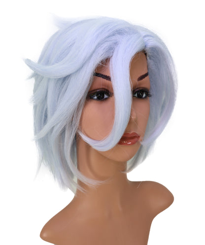 Wigs2you C-238 「14インチ シルバーブルー コスプレウィッグ _ ショート ふわふわ レイヤード アニメ風ヘア _ サイドバング」