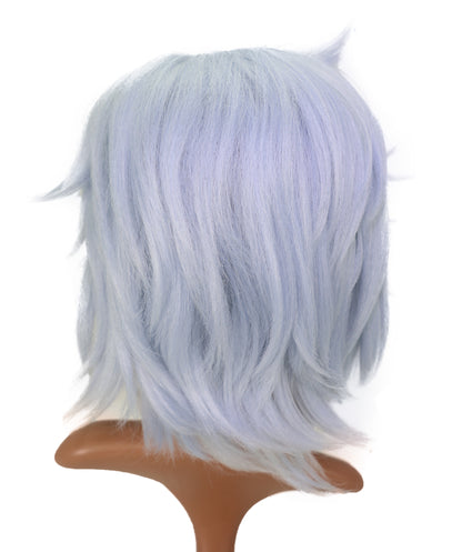 Wigs2you C-238 「14インチ シルバーブルー コスプレウィッグ _ ショート ふわふわ レイヤード アニメ風ヘア _ サイドバング」