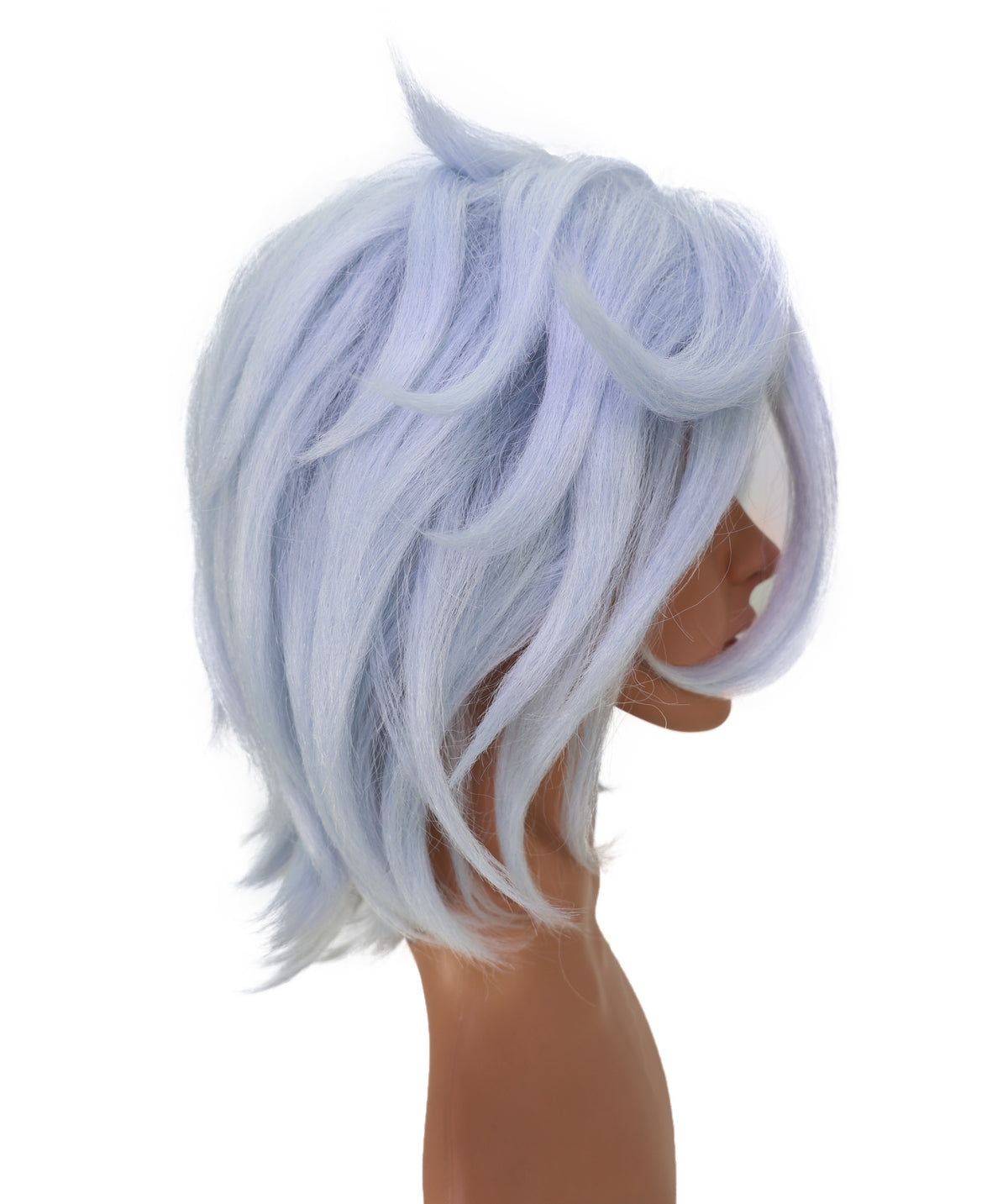Wigs2you C-238 「14インチ シルバーブルー コスプレウィッグ _ ショート ふわふわ レイヤード アニメ風ヘア _ サイドバング」