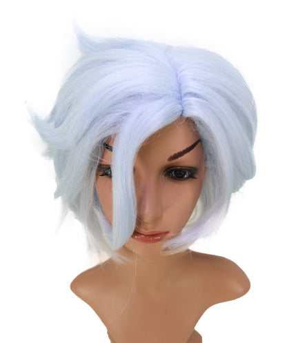 Wigs2you C-238 「14インチ シルバーブルー コスプレウィッグ _ ショート ふわふわ レイヤード アニメ風ヘア _ サイドバング」