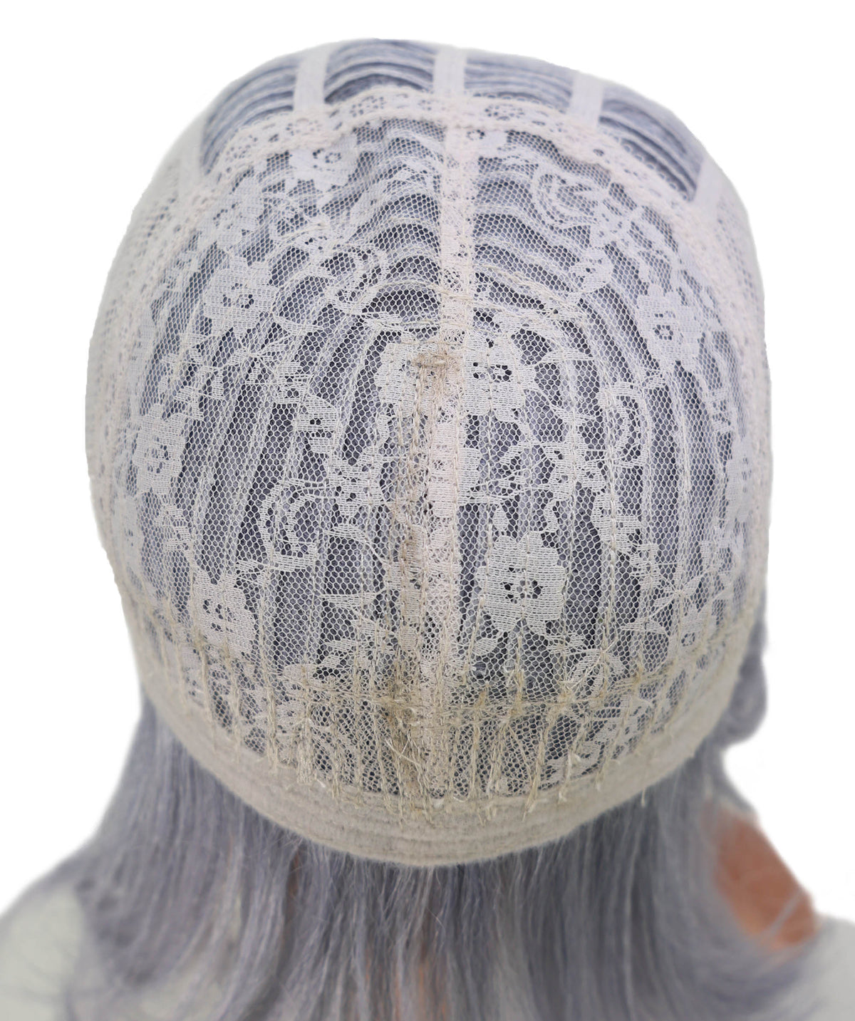 Wigs2you C-239 男性用コスプレウィッグ（20インチ・アッシュグレー）― レイヤー入り・三つ編み付きアニメ風ヘア ― 耐熱仕様・スタンダードキャップ