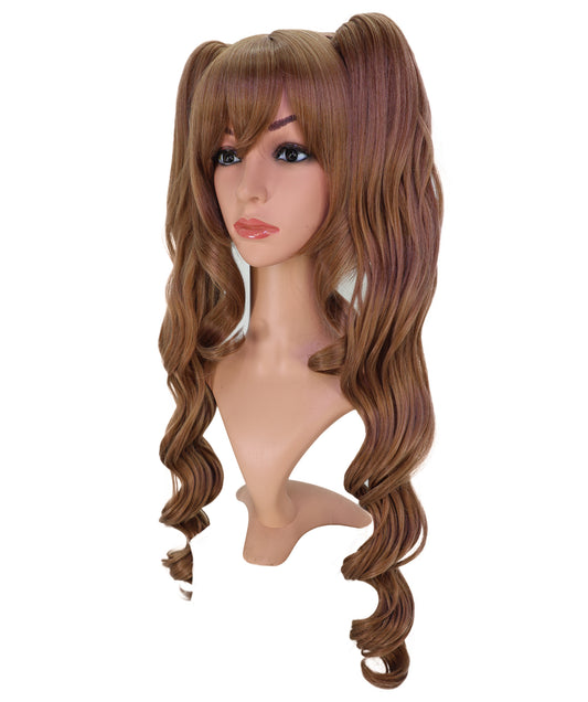 Wigs2you C-232 「26インチ ゴールデンチェスナット コスプレウィッグ（女性用）、ロングカールツインポニーテール アニメコスチュームウィッグ（フルバング付き）」