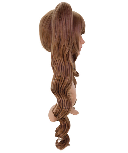 Wigs2you C-232 「26インチ ゴールデンチェスナット コスプレウィッグ（女性用）、ロングカールツインポニーテール アニメコスチュームウィッグ（フルバング付き）」