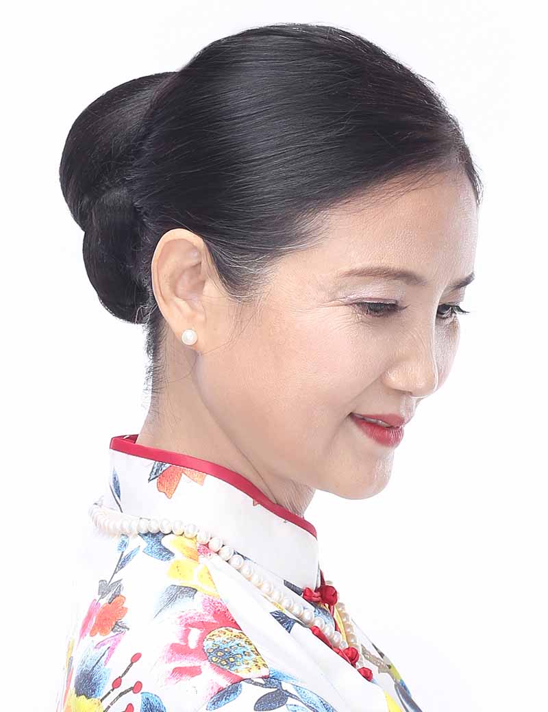 半分だけ編みこみデザインシニヨン和装ウィッグ | 立体感があり若い女性にも大人気 | 着物や浴衣の時に | W-8405