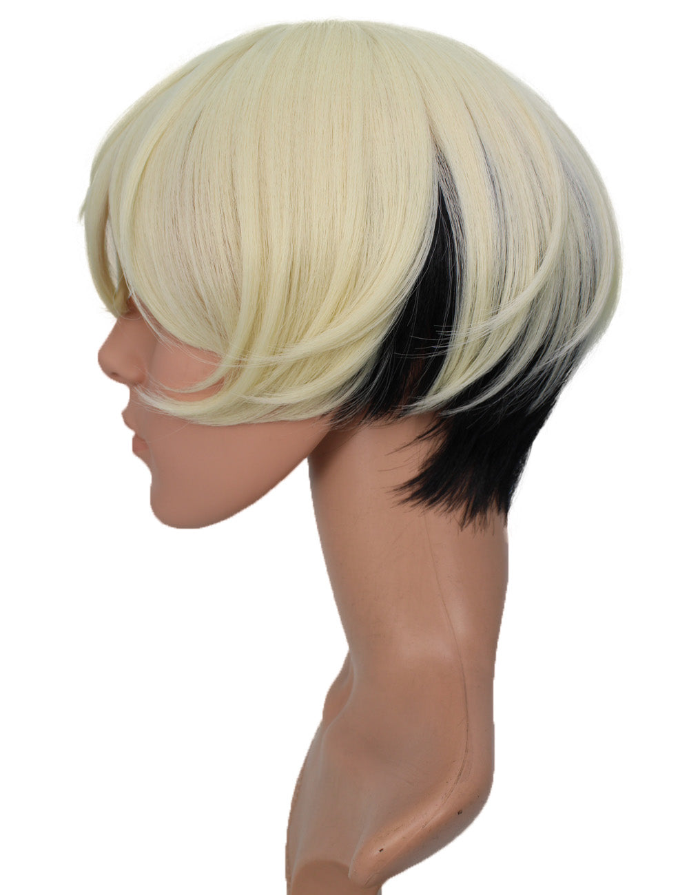 メンズファッション C-095 ショート C-プラチナブロンド/ブラック コスプレヒートスタイラブルウィッグ