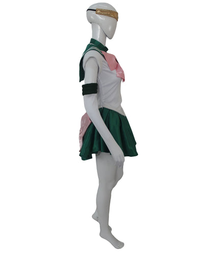 大人の女性用 JCA-048 セーラームーン（ジュピター） ダークグリーン ピンク ホワイト コスプレ衣装