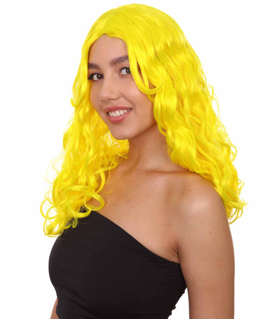 Wigs2you ハロウィンパーティー プレミアム レディース H-1110 とても着け心地の良いアリスウィッグ 鏡の国のアリス ネオンイエローカラー
