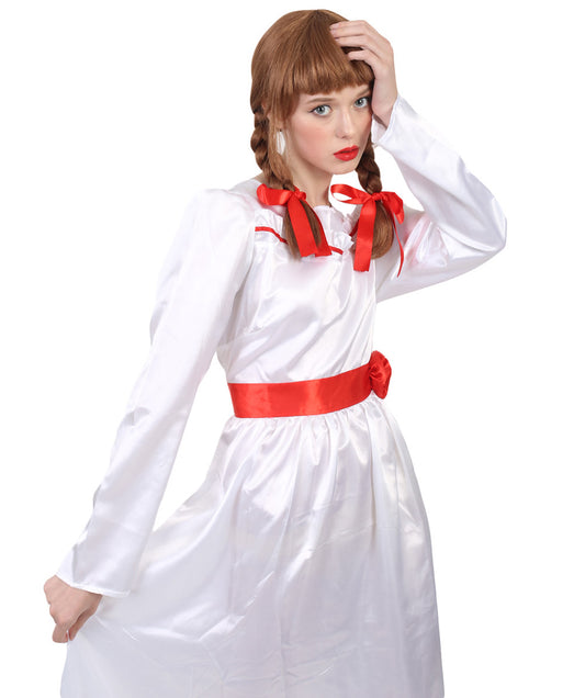 アナベル JCP-079 ロング マキシ ドレス サテン フィール プレミアム ホラー ホワイト コスプレ コスチューム