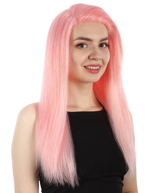 女性用ロングストレートサイドパートコスプレウィッグ ピンク H-5220_3 ファンシースタイル プレミアムハロウィンパーティーウィッグコレクション