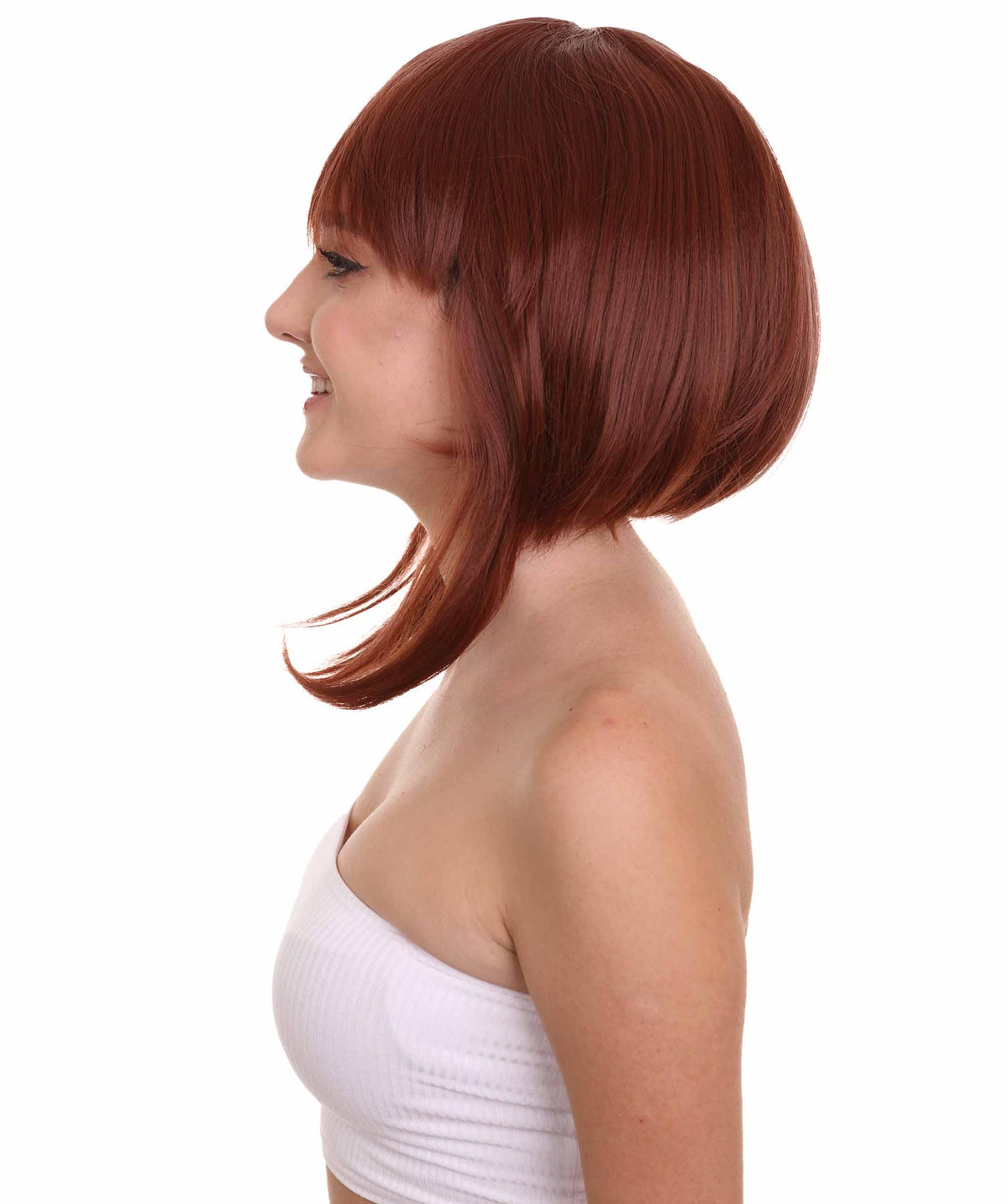 Wigs2you C-218コスプレウィッグ レディース ブラウン ボブ ミディアム 14インチ ストレート フルウィッグ キャップレス 耐熱 合成繊維 自然 ハロウィン 仮装 イベント
