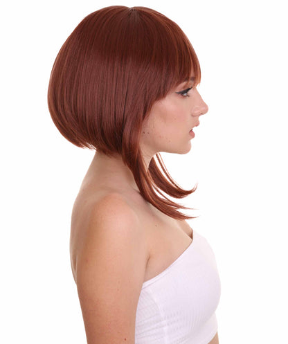 Wigs2you C-218コスプレウィッグ レディース ブラウン ボブ ミディアム 14インチ ストレート フルウィッグ キャップレス 耐熱 合成繊維 自然 ハロウィン 仮装 イベント