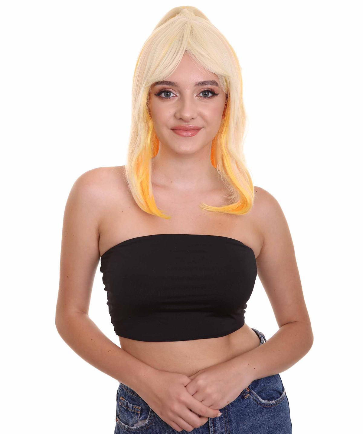 Wigs2you C-227『この素晴らしい世界に祝福を！』ダクネス ウィッグ – 女性用ロング・プラチナブロンド・コスプレウィッグ（フルウィッグ） – アニメコスプレ、ハロウィン、コスチュームイベント用