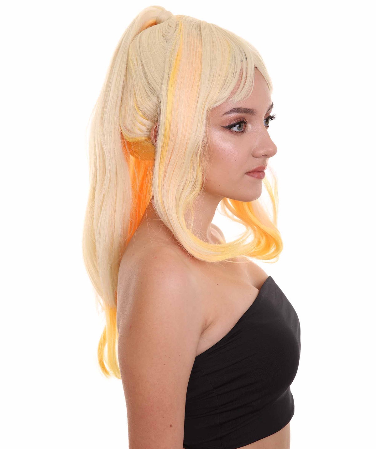 Wigs2you C-227『この素晴らしい世界に祝福を！』ダクネス ウィッグ – 女性用ロング・プラチナブロンド・コスプレウィッグ（フルウィッグ） – アニメコスプレ、ハロウィン、コスチュームイベント用