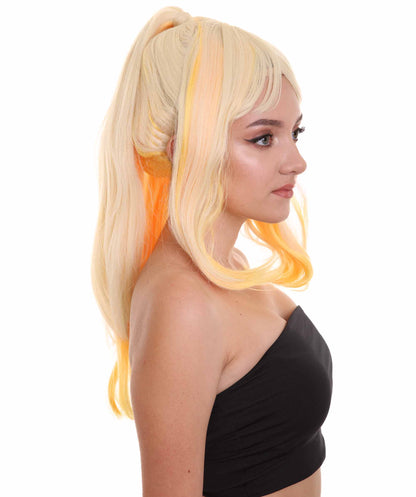 Wigs2you C-227『この素晴らしい世界に祝福を！』ダクネス ウィッグ – 女性用ロング・プラチナブロンド・コスプレウィッグ（フルウィッグ） – アニメコスプレ、ハロウィン、コスチュームイベント用