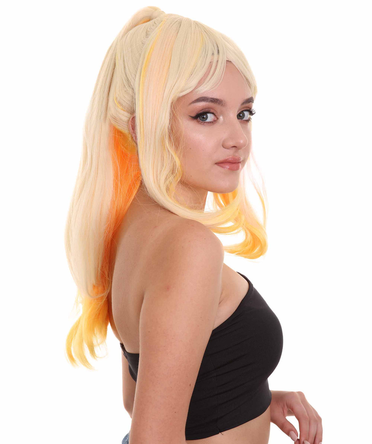Wigs2you C-227『この素晴らしい世界に祝福を！』ダクネス ウィッグ – 女性用ロング・プラチナブロンド・コスプレウィッグ（フルウィッグ） – アニメコスプレ、ハロウィン、コスチュームイベント用