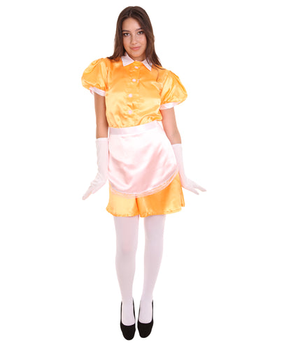大人用女性の JCO-328_10 フレンチエプロンメイド制服 オレンジ コスプレコスチューム