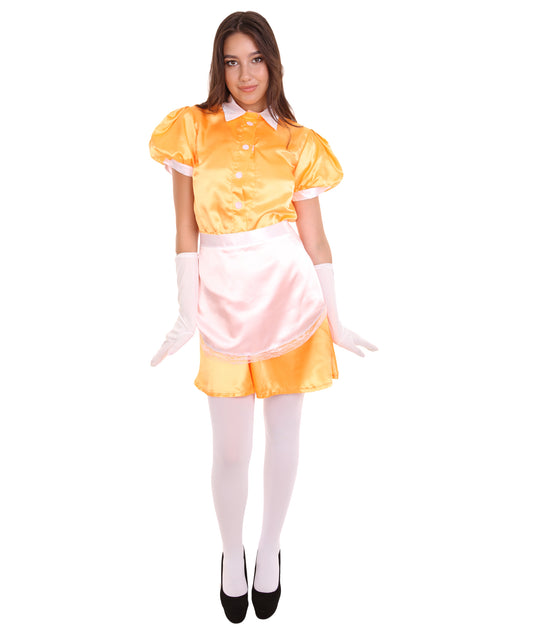 大人用女性の JCO-328_10 フレンチエプロンメイド制服 オレンジ コスプレコスチューム