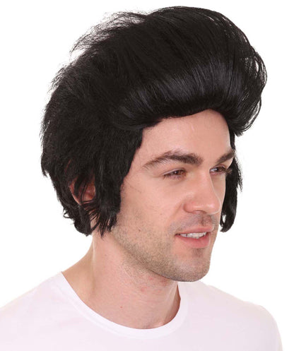 Wigs2you ハロウィンパーティ プレミアムメンズ エルビスキングブラックカラーウィッグ H-319