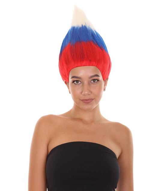 Wigs2youハロウィンパーティープレミアムレディースH-1939 着けやすい 非常に快適 ロシア国旗トロールウィッグ