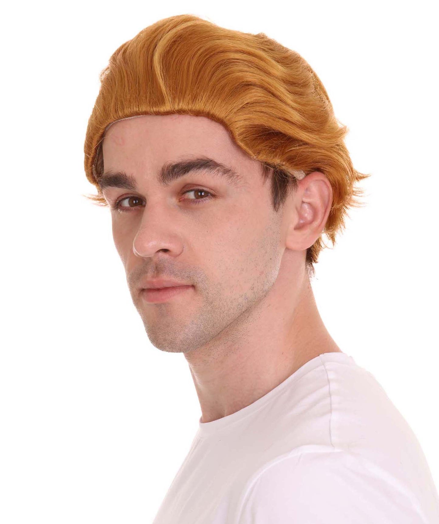 大人メンズ「インクレディブル・ファミリー2」ダッシュウィッグ ダシェル・パー ゴールデンブラウンウィッグとマスクセット H-4388 TV/映画ウィッグ プレミアム通気性キャップレスキャップ