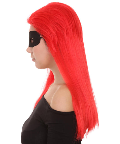 女性用 インクレディブルズ2 - インヴィジガール ヴァイオレット・パー レッドウィッグ マスクセット付き H-4591 TV/映画ウィッグ プレミアム 通気性の良いキャップレスキャップ